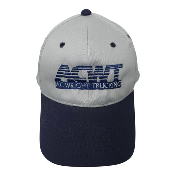 AC Wright Trucking Strapback Cap Embroidered Logo Trucker Baseball Hat Blue Gray - Picture 1 of 13